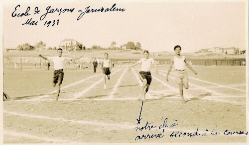 Concours sportif, Ecole de garçons, Jérusalem, mai 1933